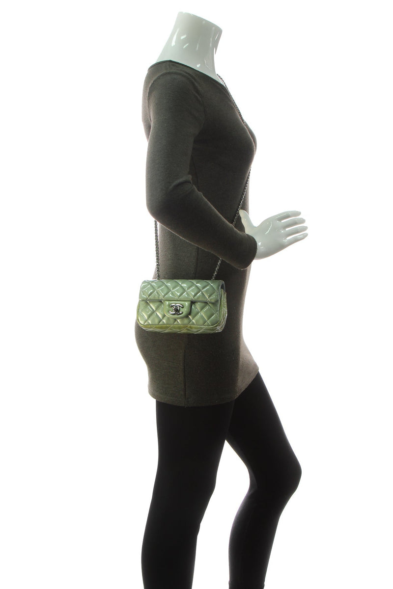 Extra Mini Rectangular Flap Bag - Green