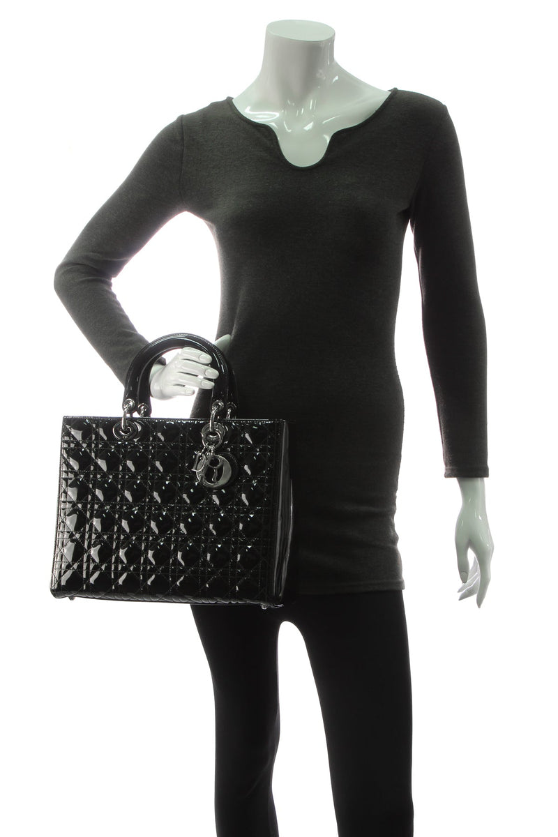 Large Lady Dior Bag - Black