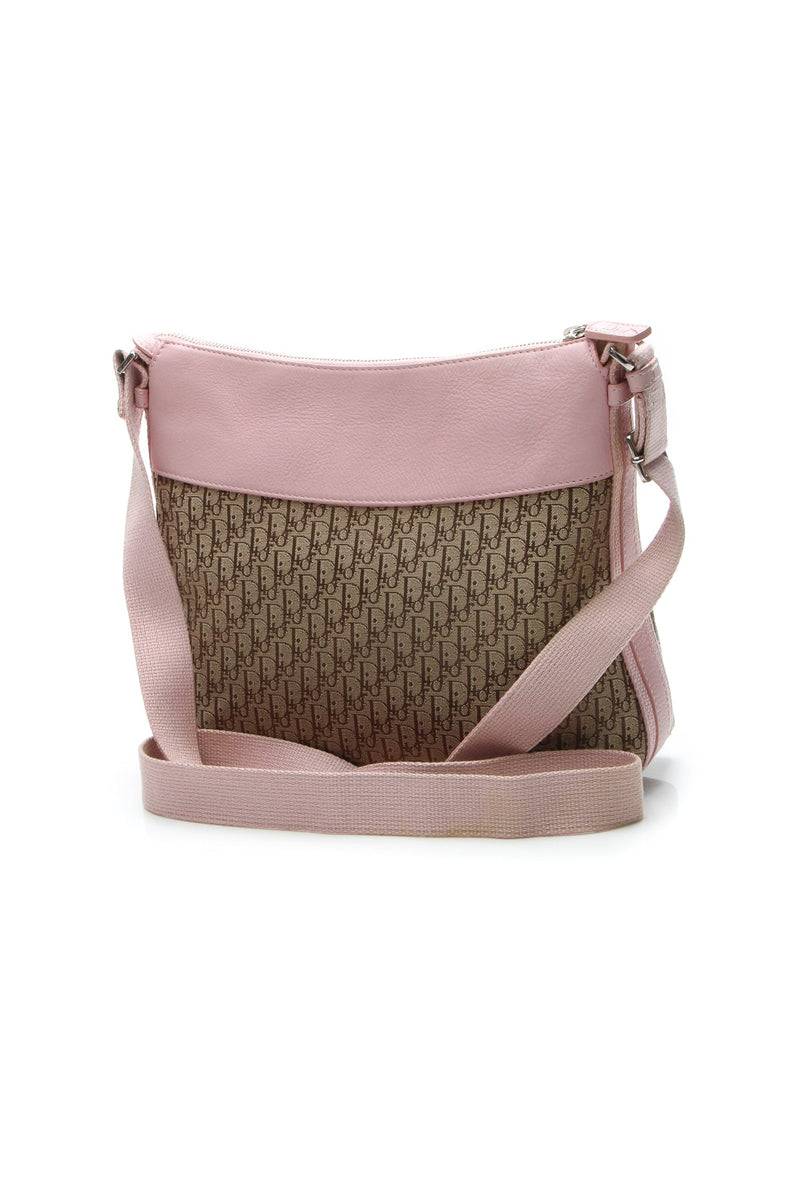 Street Chic Messenger Bag - Beige/Pink