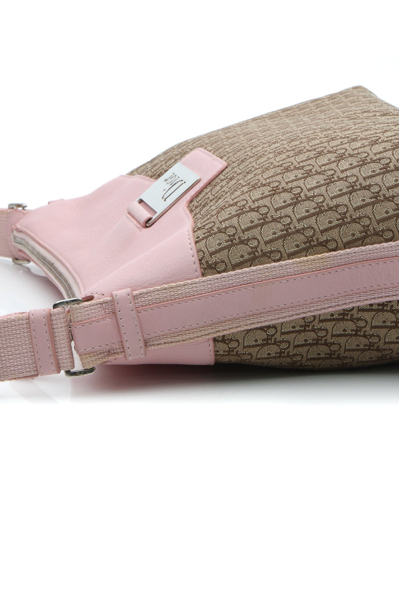 Street Chic Messenger Bag - Beige/Pink