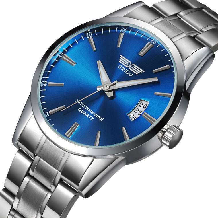 Men's single day steel watches, non mechanical watches, foreign trade watches wholesale