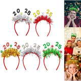 5PCS 2025 New Year Headband New Year's Eve Hat Star Hairbands