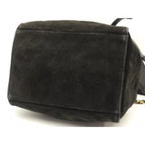 CHANEL Black Vintage Suede CC Chain Bucket Backpack Shoulder Bag
