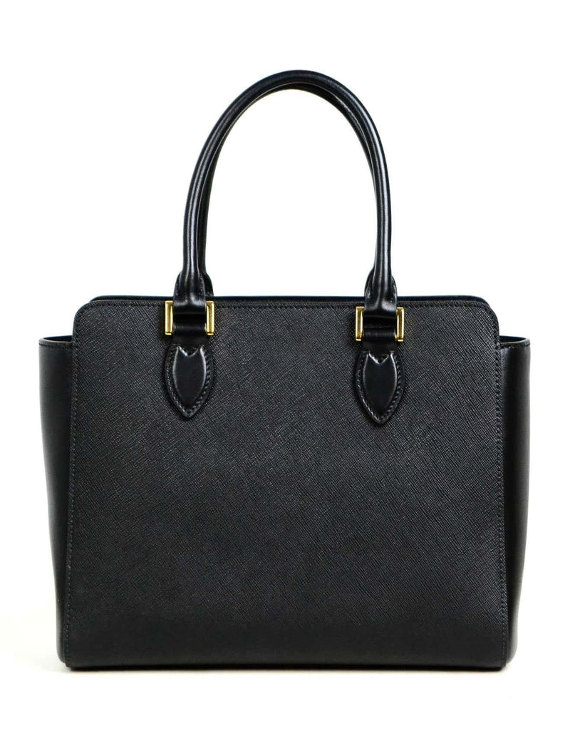 Black Saffiano Mini Top Handle Bag