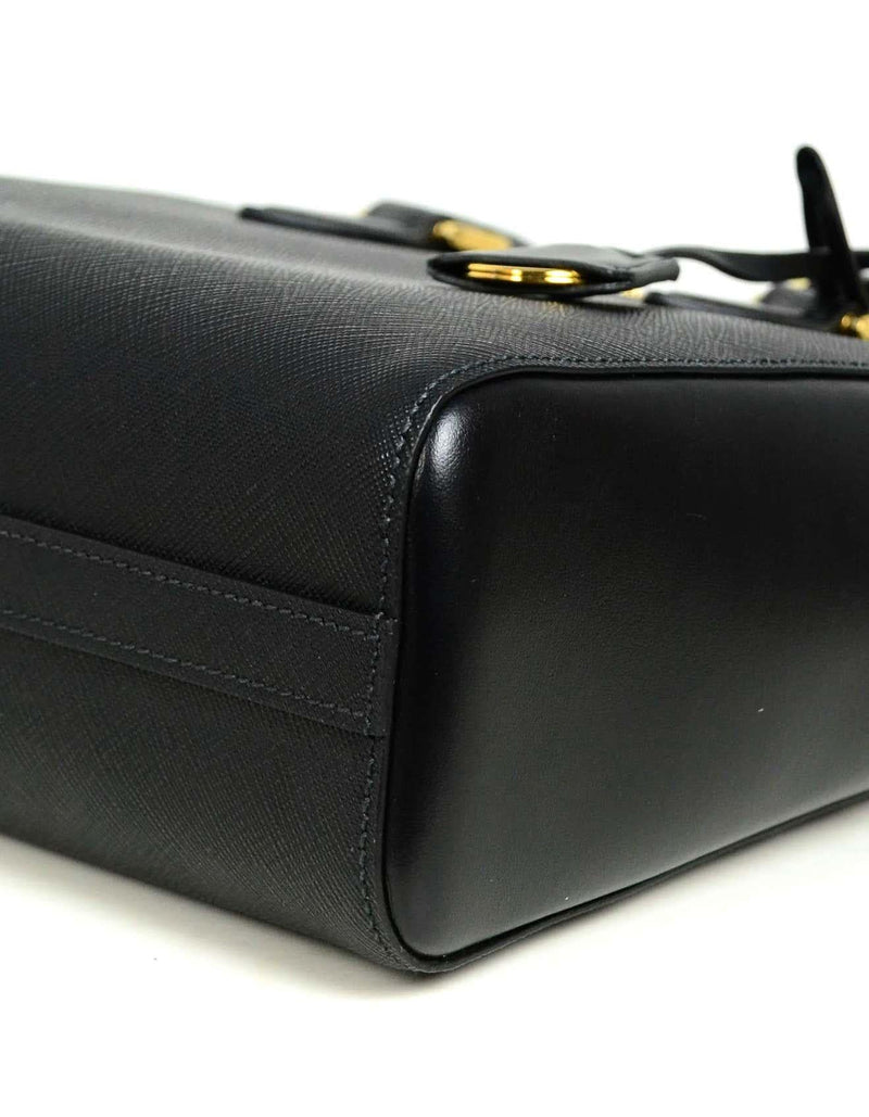 Black Saffiano Mini Top Handle Bag