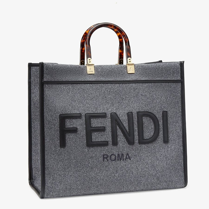 Fendi Large Gray Flannel Shopper
