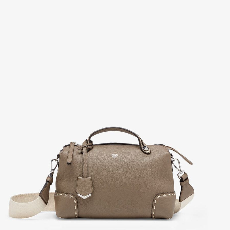 Fendi Full Grain Leather Boston Bag