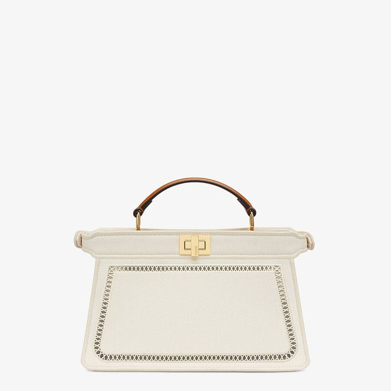 Fendi East-west Canvas Bag With Embroidery