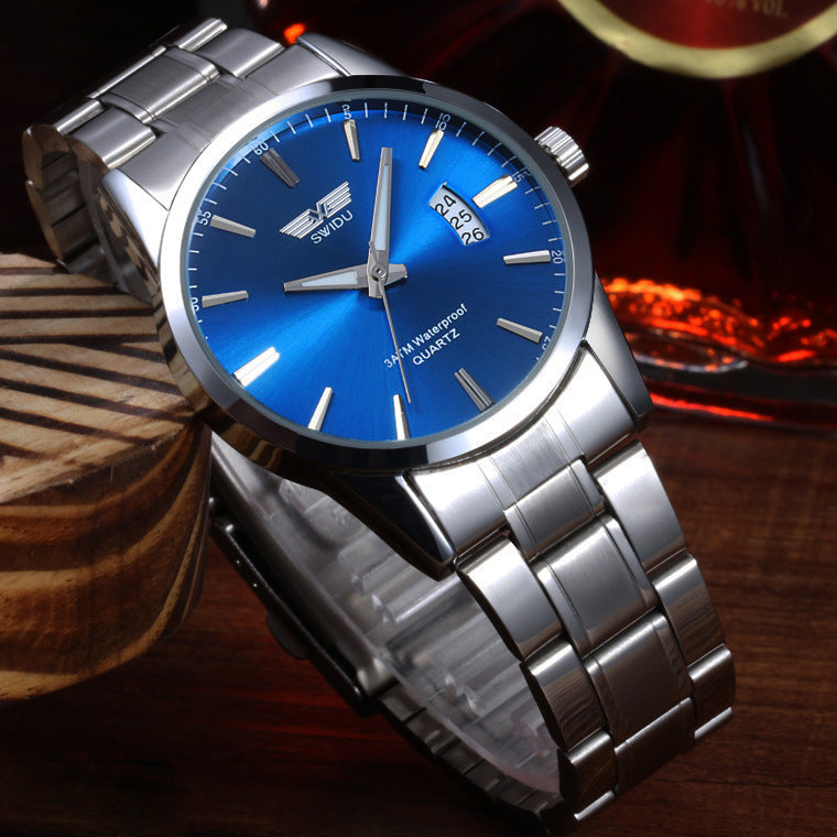 Men's single day steel watches, non mechanical watches, foreign trade watches wholesale