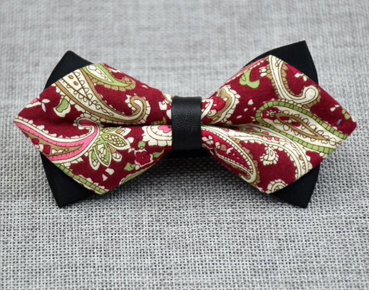 Men's Burgandy Paisley Pre-Tied Bow Tie