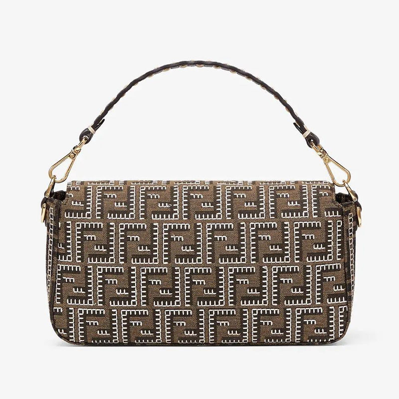 BAGUETTE Embroidered FF Fabric Bag