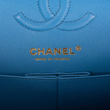 Chanel Blue Quilted Caviar Small Classic Double Flap Bag Light Gold Hardware