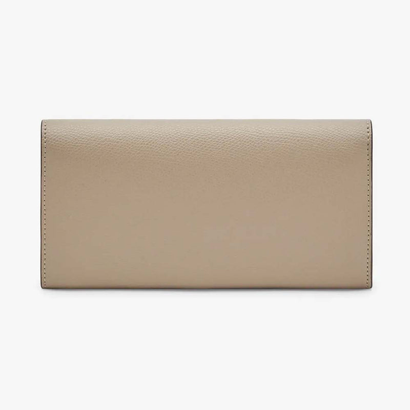 CONTINENTAL WITH CHAIN Beige Leather Wallet