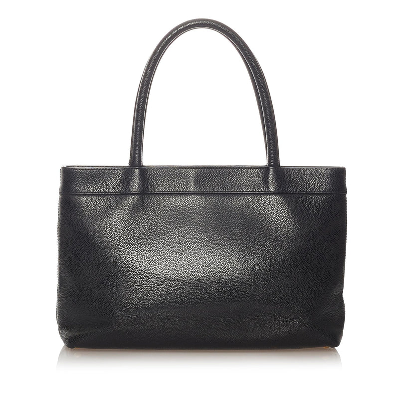 Chanel CC Caviar Leather Tote Bag