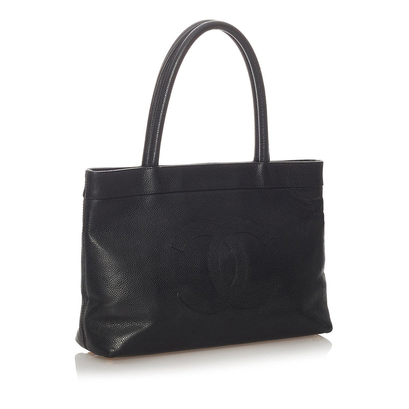 Chanel CC Caviar Leather Tote Bag