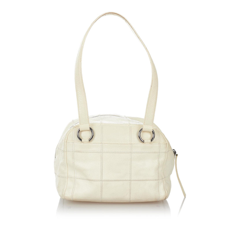 Chanel Choco Bar Caviar Leather Shoulder Bag