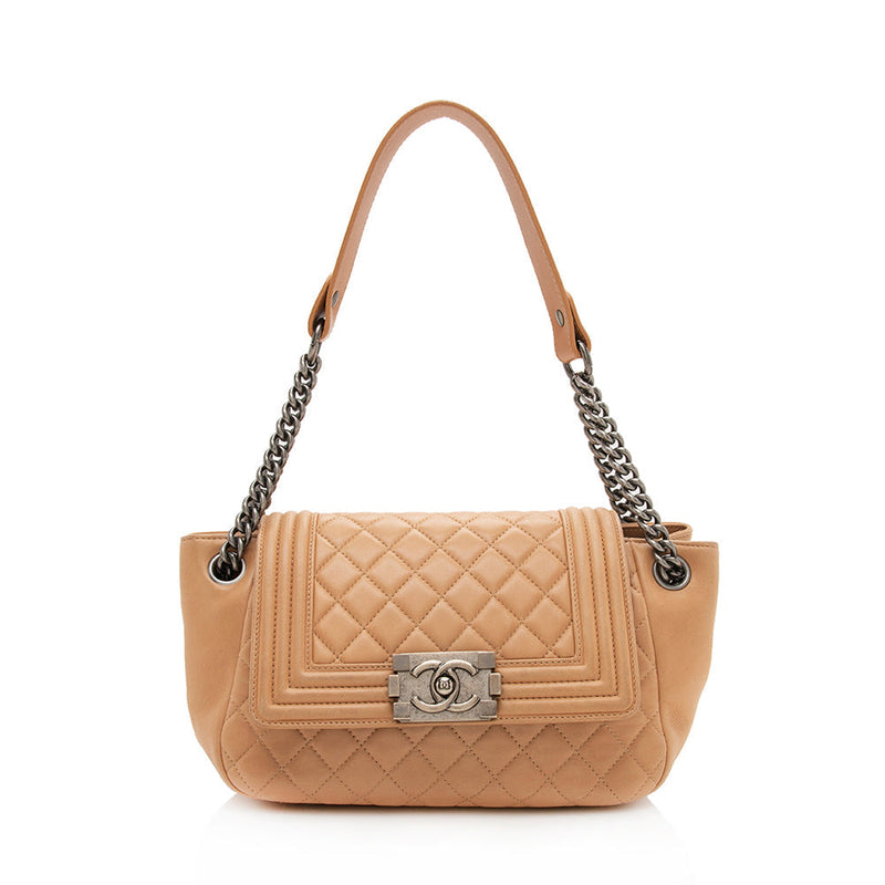 Chanel Lambskin Accordion Boy Chain Shoulder Bag