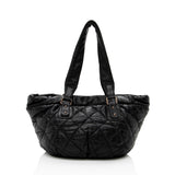 Chanel Lambskin Bubble Quilted Drawstring Shoulder Bag