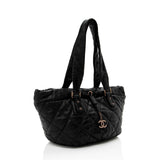 Chanel Lambskin Bubble Quilted Drawstring Shoulder Bag