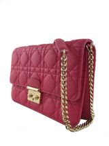 Christian Dior Cannage Quilted Leather Wallet-On-Chain Bag