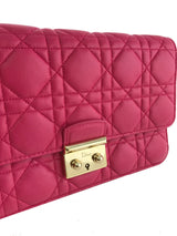 Christian Dior Cannage Quilted Leather Wallet-On-Chain Bag