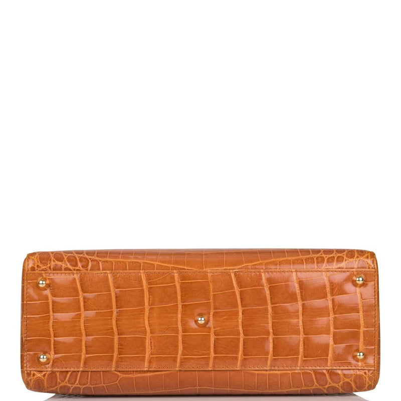 Christian Dior Honey Large Lady Dior Alligator Tote Gold Hardware
