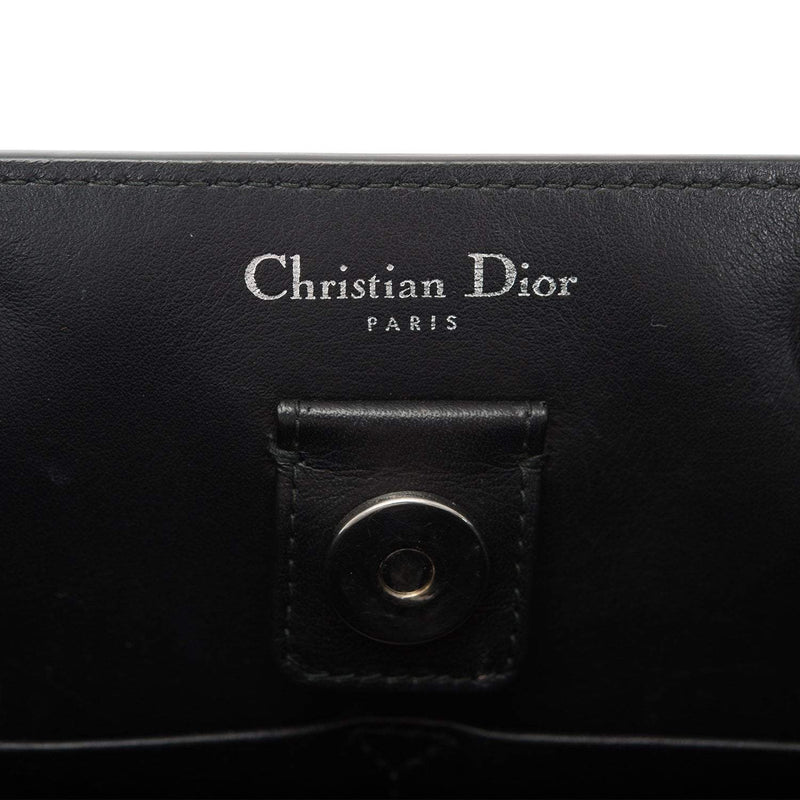 Christian Dior Black Diorissimo Pocket Matte Alligator Tote Silver Hardware