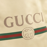 Gucci Calfskin Logo Drawstring Backpack Mystic White