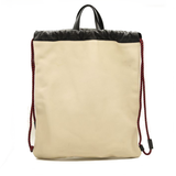 Gucci Calfskin Logo Drawstring Backpack Mystic White