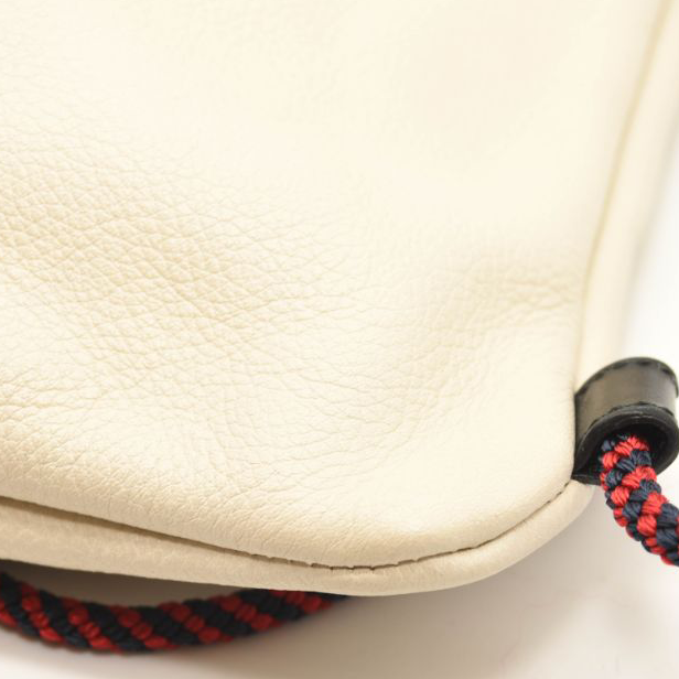 Gucci Calfskin Logo Drawstring Backpack Mystic White