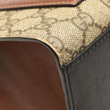 GUCCI GG Supreme Monogram Calfskin Medium Padlock Shoulder Bag Beige Black Cuir
