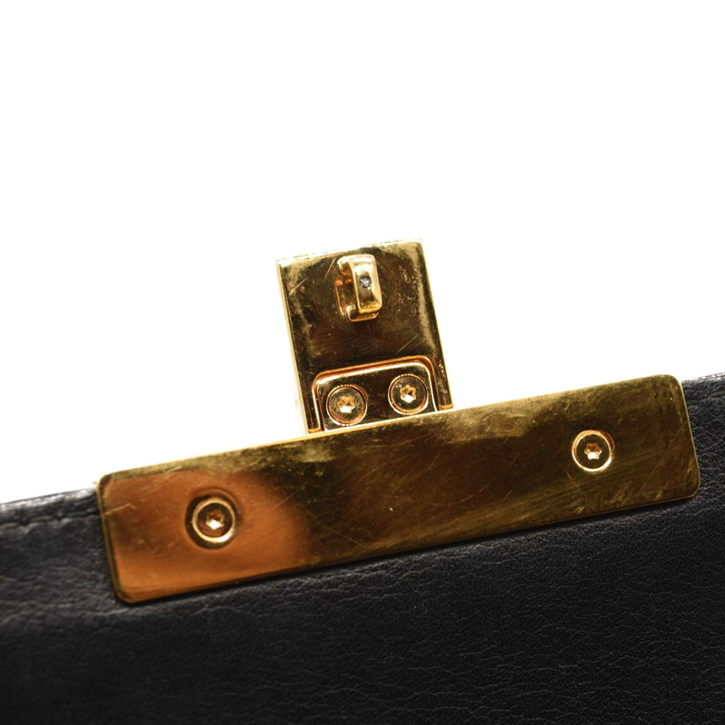 GUCCI GG Supreme Monogram Calfskin Medium Padlock Shoulder Bag Beige Black Cuir