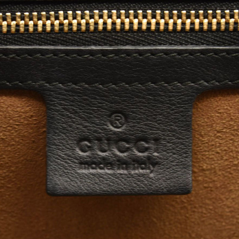 GUCCI GG Supreme Monogram Calfskin Medium Padlock Shoulder Bag Beige Black Cuir