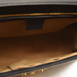 GUCCI GG Supreme Monogram Calfskin Medium Padlock Shoulder Bag Beige Black Cuir