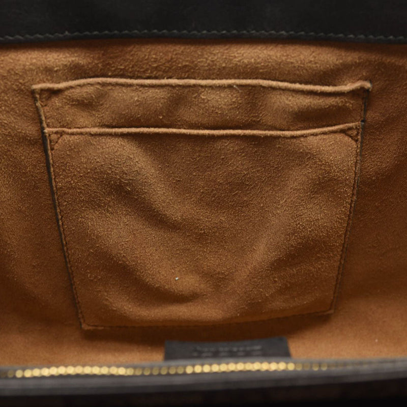 GUCCI GG Supreme Monogram Calfskin Medium Padlock Shoulder Bag Beige Black Cuir