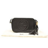 GUCCI Pebbled Calfskin Small Soho Disco Bag Black