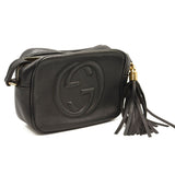 GUCCI Pebbled Calfskin Small Soho Disco Bag Black