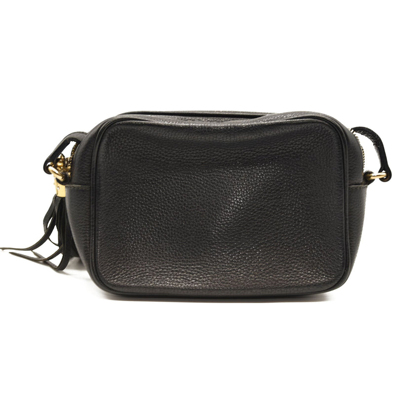 GUCCI Pebbled Calfskin Small Soho Disco Bag Black