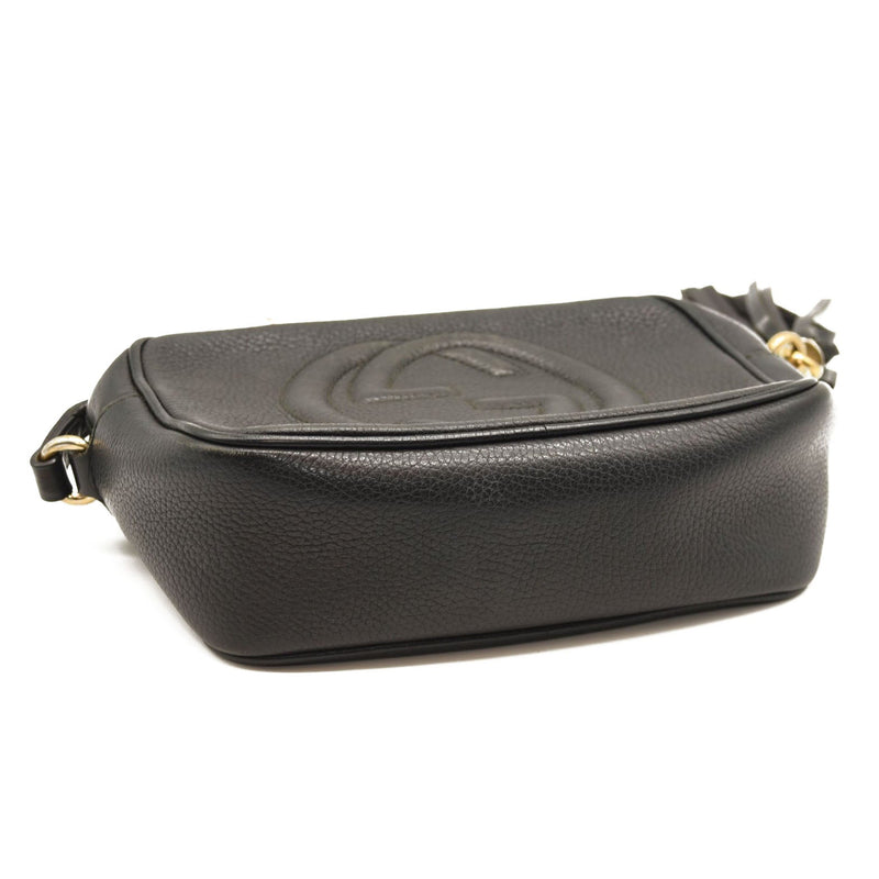GUCCI Pebbled Calfskin Small Soho Disco Bag Black