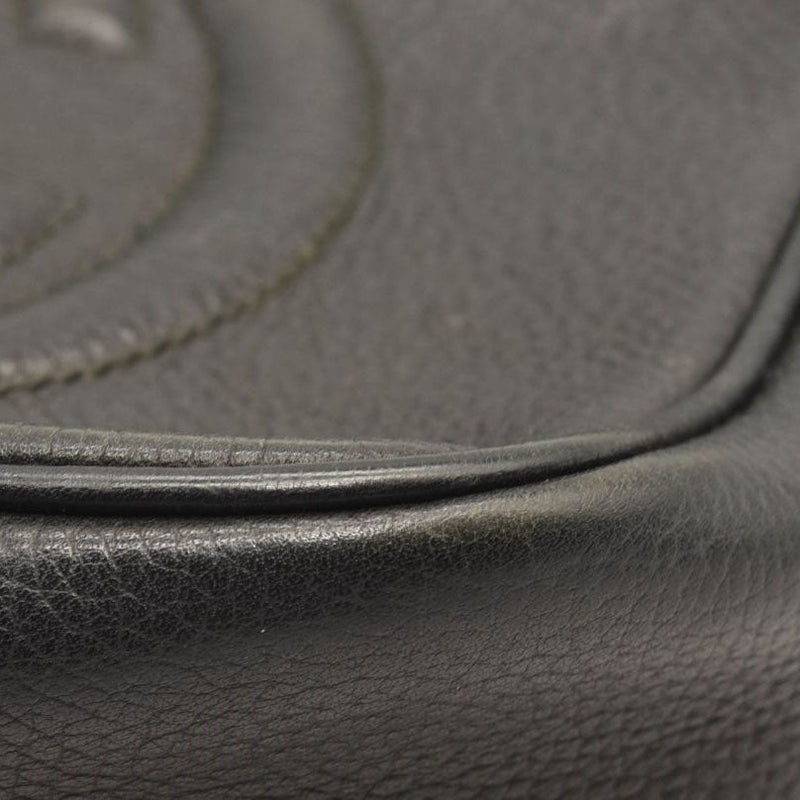 GUCCI Pebbled Calfskin Small Soho Disco Bag Black