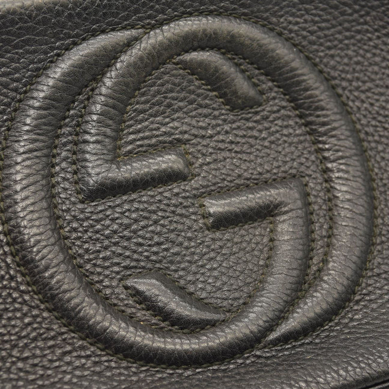 GUCCI Pebbled Calfskin Small Soho Disco Bag Black