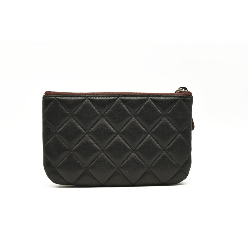 CHANEL Lambskin Quilted Small Cosmetic Case Black