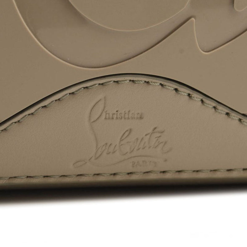 NEW CHRISTIAN LOUBOUTIN Calfskin Spikes Small East West Cabata Tote Light Grey