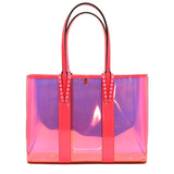 CHRISTIAN LOUBOUTIN PVC Spikes East West Small Cabata Tote Multicolor