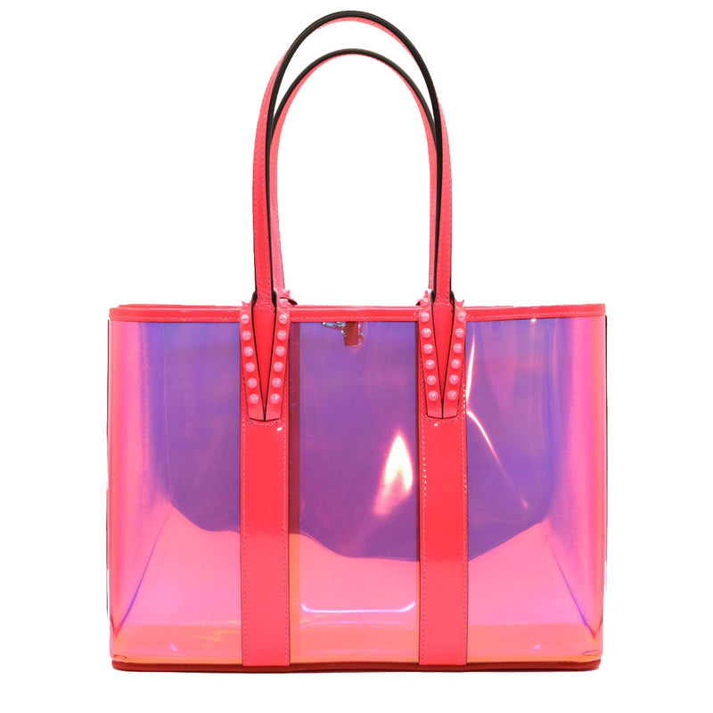 CHRISTIAN LOUBOUTIN PVC Spikes East West Small Cabata Tote Multicolor