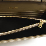SAINT LAURENT Grain De Poudre Mixed Matelasse Triquilt Monogram Chain Wallet Dark Beige