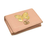 GUCCI Calfskin Butterfly Farfalla Compact Wallet Perfect Pink