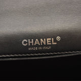 CHANEL Patent Chain Wallet Boy Reverso Flap Black Crossbody