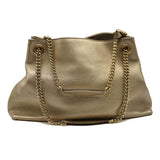 Gucci Metallic Pebbled Calfskin Medium Soho Chain Shoulder Bag Golden Beige