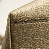 Gucci Metallic Pebbled Calfskin Medium Soho Chain Shoulder Bag Golden Beige